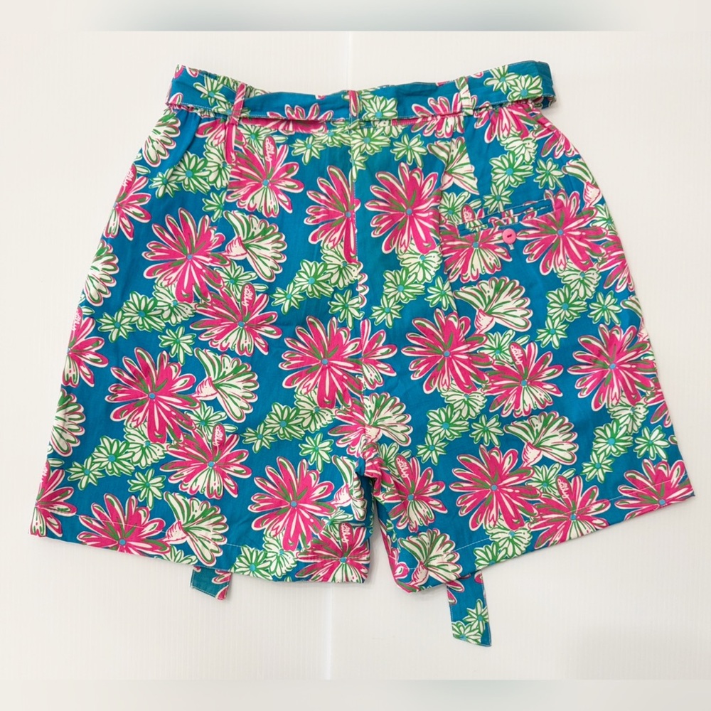 Floral Women's Shorts - Blue and Pink - Picture 6 of 16